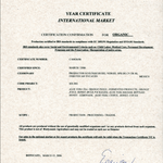 The certificate that implies the quality of the products.